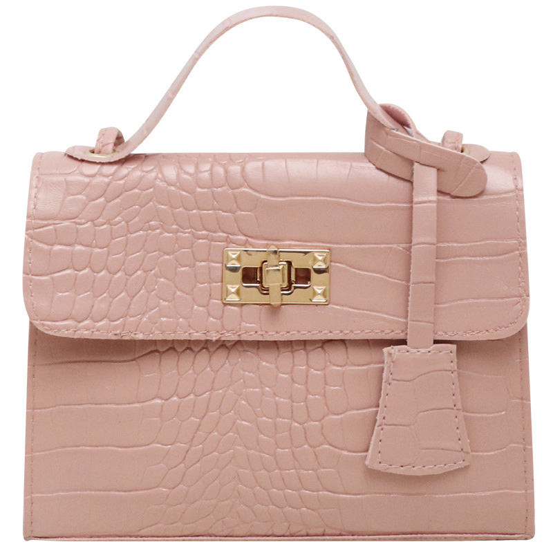Wholesale PU Crocodile Patterned Small Square Bag Single Shoulder Crossbody Bag